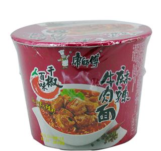 康师傅麻辣牛肉面盒装